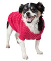 PET LIFE Heavy cotton Rib-collared Fashion Designer Pet Dog Sweater, Medium, Light Pink