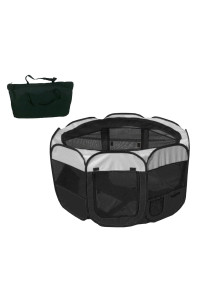 Pet Life All-Terrain Wire-Framed Collapsible Travel Dog Playpen for Safe and Comfortable Outdoor Adventures: Perfect for Active Dogs and Pet Owners on The Go (Medium, Black)