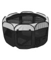 Pet Life All-Terrain Wire-Framed Collapsible Travel Dog Playpen for Safe and Comfortable Outdoor Adventures: Perfect for Active Dogs and Pet Owners on The Go (Large, Black)