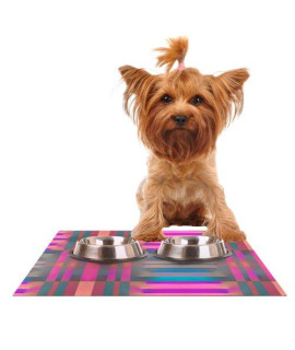 KESS InHouse Nina May Tracking Stripes Feeding Mat for Pet Bowl 18 by 13-Inch