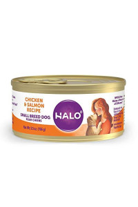 Halo Dog Food, Wet Dog Food For Small Dogs, Grain Free, Chicken & Salmon 5.5oz Can (Pack of 12)