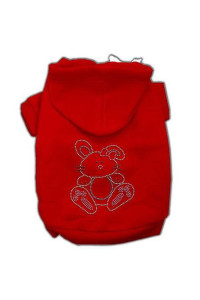 Mirage Pet Products 10 Bunny Rhinestone Hoodies, Small, Red