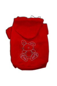 Mirage Pet Products 14 Bunny Rhinestone Hoodies, Large, Red
