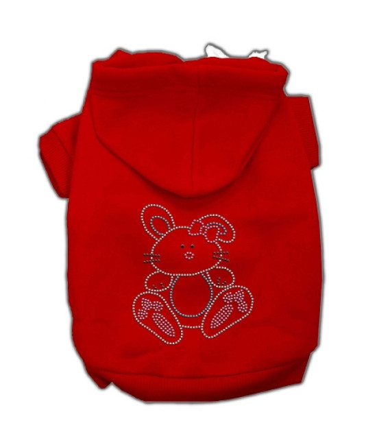 Mirage Pet Products 14 Bunny Rhinestone Hoodies, Large, Red