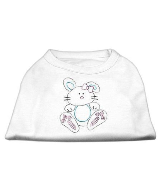 Mirage Pet Products Bunny Rhinestone Dog Shirt, Small, White