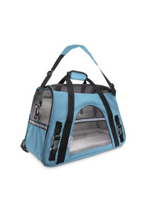 Paws Pals Airline Approved Pet carrier - Soft-Sided carriers for Small Medium cats and Dogs Air-Plane Travel On-Board Under Seat carrying Bag with Fleece Bolster Bed for Kitten cat Puppy Dog Taxi
