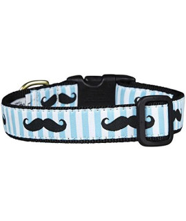 Up Country Mustache Dog Collar, Large (15 to 21 inches) 1 inch Wide Width