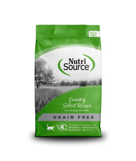 NutriSource Country Select Grain-Free Cat Food, Made with Chicken and Duck, 15LB, Dry Cat Food