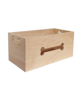Hardwood Pet Toy Box - 21" L x 10.5" W x 10" Ht.