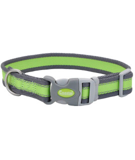 Coastal - Pro - Reflective Adjustable Dog Collar, Bright Green with Grey, 3/4 x 10-14