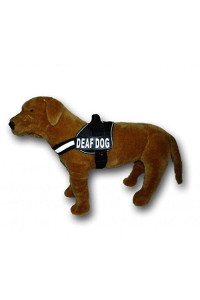 Deaf Dog Nylon Dog Vest Harness. Purchase Comes with 2 Reflective Removable Deaf Dog Patches. Please Measure Your Dog Before Ordering