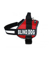Blind Dog Nylon Dog Vest Harness. Purchase Comes with 2 Reflective Blind Dog Removable pathces. Please Measure Your Dog Before Ordering (Girth 14-18", Red)
