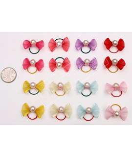 blyyasgi trade100 Pieces Kids cute Hair Bows with Pearl for Puppy Doggy Pets for grooming Pet