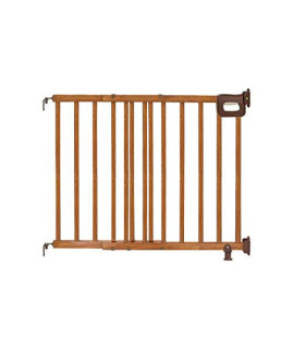 Summer Infant Deluxe Stairway Simple to Secure Wood Gate, 32 Tall Fits Openings up to 30 to 48 Wide Baby and Pet Gate for Hallways, Doorways and Stairways, Oak