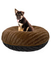 Bessie and Barnie Signature Black Puma / Godiva Brown Extra Plush Faux Fur Bagel Pet / Dog Bed (Multiple Sizes)