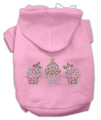 Mirage Pet Products 8-Inch Christmas Cupcakes Rhinestone Hoodie, X-Small, Pink