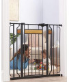 Regalo Home Accents Extra Tall & Wide Baby Gate, Bonus Kit, Includes Dcor Steel With Hardwood, 4 Extension Kit, 4 Pack Pressure Mount Kit & Wall Cups