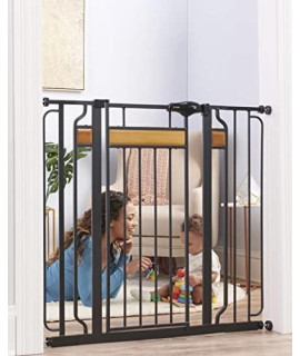 Regalo Home Accents Extra Tall & Wide Baby Gate, Bonus Kit, Includes Dcor Steel With Hardwood, 4 Extension Kit, 4 Pack Pressure Mount Kit & Wall Cups