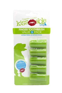 Kissable Dog Dental Finger Brush For Dogs | Dental Care For Dogs, Finger Brush Value Pack, 5 count