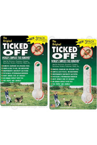 The Original Ticked Off Tick Remover 2 Packs of 3 Each with Key Hole Family Colors May Vary. 6 Total removers Included