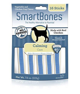 SmartBones Calming Care Sticks 16 Count, Rawhide-Free Chews For Dogs, With Chamomile And Lavender, 7.9 ounce, package may vary