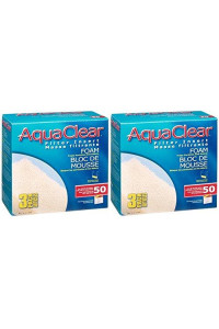Aquaclear 2 Pack of 50 Foam Filter Inserts, 3 Inserts Per Pack