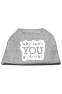 Mirage Pet Products You go Fetch Screen Print Shirt Small grey