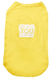 Mirage Pet Products You go Fetch Screen Print Shirt Medium Yellow