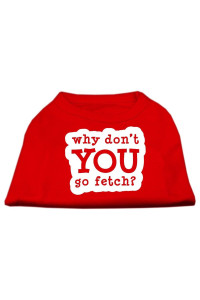 Mirage Pet Products You go Fetch Screen Print Shirt Medium Red