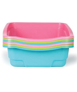 Savvy Tabby Litter Pans - Brightly Colored Assorted Litter Pans for Cat Litter, 6-Packs