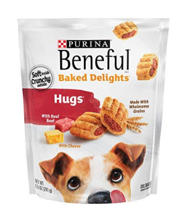 Beneful Baked Delights Dog Snacks, Hugs, 8.5 Oz Bag