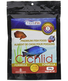 NorthFin Cichlid Pellets Formula 1 mm Sinking - 250 g - Cichlid Fish Food - African Cichlids Food - Premium Tropical Fish Food - Cichlid Food pellets