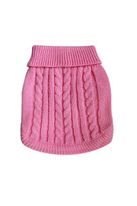 Tangpan Turtleneck classic Straw-Rope Pet Dog Sweater Apparel (Pink,M)
