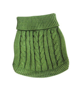 Tangpan Turtleneck classic Straw-Rope Pet Dog Sweater Apparel (green,M)