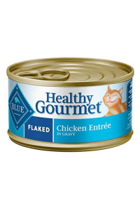 Blue Buffalo Healthy Gourmet Natural Adult Flaked Wet Cat Food Chicken 3-oz cans (Pack of 24)
