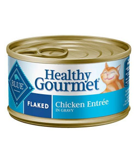 Blue Buffalo Healthy Gourmet Natural Adult Flaked Wet Cat Food Chicken 3-oz cans (Pack of 24)