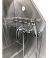 Flying Pig 50" Stainless Steel Pet Dog Grooming Bath Tub with Walk-in Ramp & Accessories (Left Door/Right Drain)