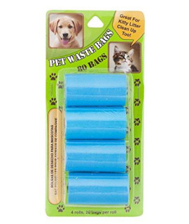 Bright Concepts Pet Waste Bags for Dogs, Cats and other small pets, 15 x 8 inches, 80 Count