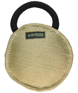 Dogline Viper Jute Round Bite Pillow Tug Toy Reward for Adult Dogs and Puppies
