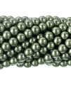 RUBYcA 200Pcs czech Tiny Satin Luster glass Pearl Round Beads DIY Jewelry Making 10mm Tarmac green