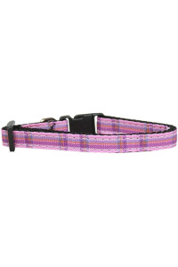 Mirage Pet Products Plaid Nylon cat Safety collar Standard Pink