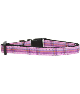 Mirage Pet Products Plaid Nylon cat Safety collar Standard Pink