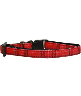 Mirage Pet Products Plaid Nylon cat Safety collar Standard Red