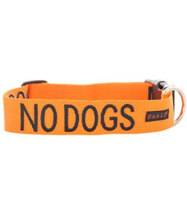 Dexil Limited No Dogs Orange Color Coded S-M L-Xl Buckle Dog Collar (Not Good With Other Dogs) Prevents Accidents By Warning Others Of Your Dog In Advance (L-Xl Collar 15-25 Lx1.5 W)