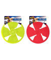 Nerf Dog Classic Flyer Dog Toy, Frisbee, Lightweight, Durable and Water Resistant, Great for Beach and Pool, 10 inch diameter, for Medium/Large Breeds, Two Pack, Red and Green, Green and Red (8958)
