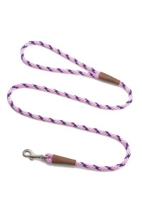 Mendota Pet Snap Leash - British-Style Braided Dog Lead, Made in The USA - Lilac, 12 in x 4 ft - for Large Breeds