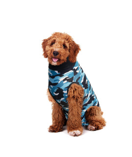 Suitical Recovery Suit Dog, Medium, Blue Camouflage