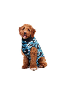 Suitical Recovery Suit Dog, Medium Plus, Blue Camouflage