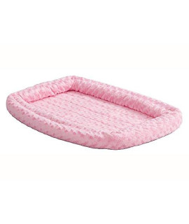 Double Bolster Pet Bed Pink 36-Inch Dog Bed ideal for Medium Large Dog Breeds & fits 36-Inch Long Dog crates