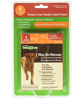 SENTRY Worm X Plus 7 Way DeWormer Large Dogs (6 count) Package may vary